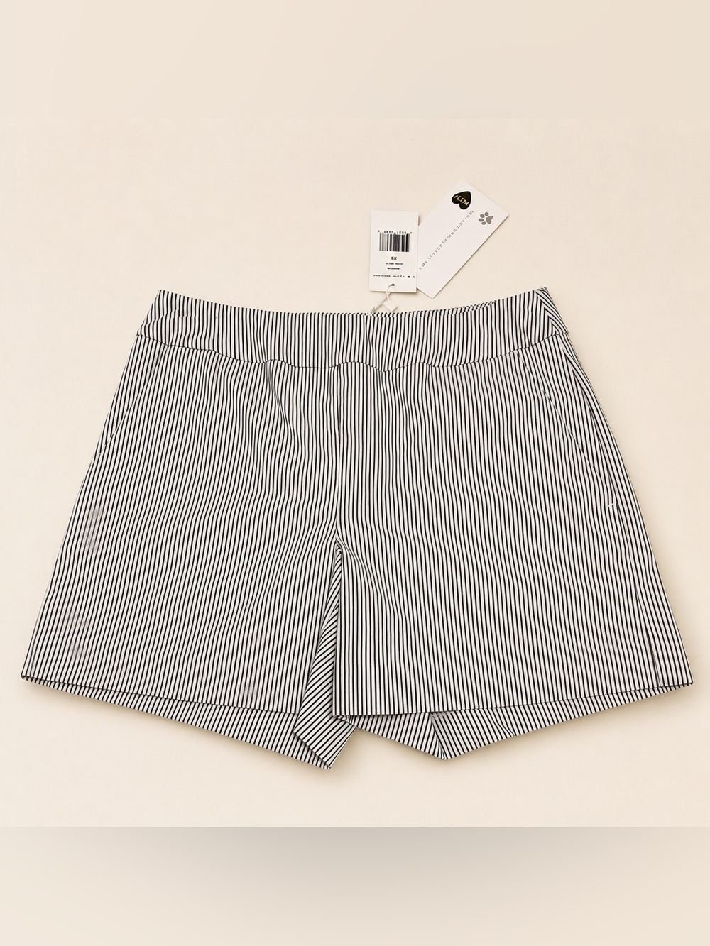 Women’s Striped Bermuda Shorts - Black & White